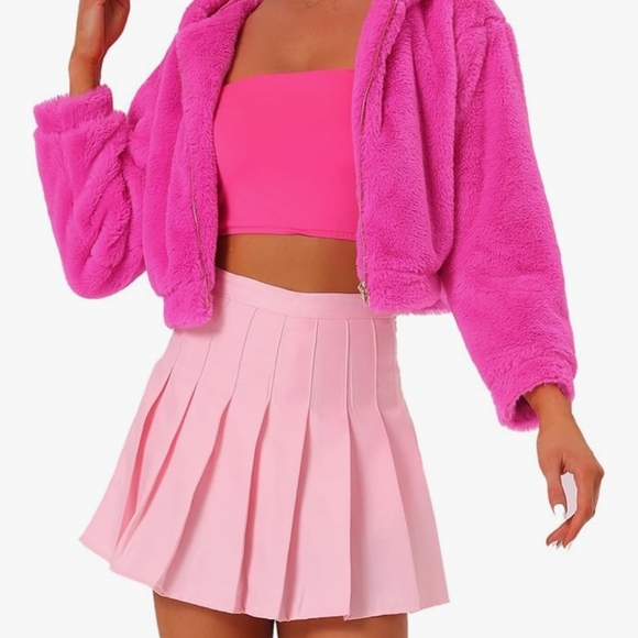Allegra K Jackets & Blazers - Allegra K Women's Vibrant Pink Teddy Jacket